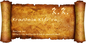 Krautheim Klára névjegykártya